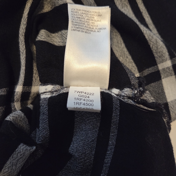 LUCKY BRAND Monochrome Plaid Black & White Button-Down Shirt Size M - Picture 7 of 9
